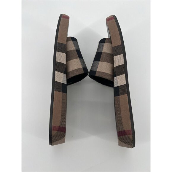 BURBERRY Women’s Size EU 41 US 11 Buckingham Check Plaid slides sandals New - Picture 11 of 14